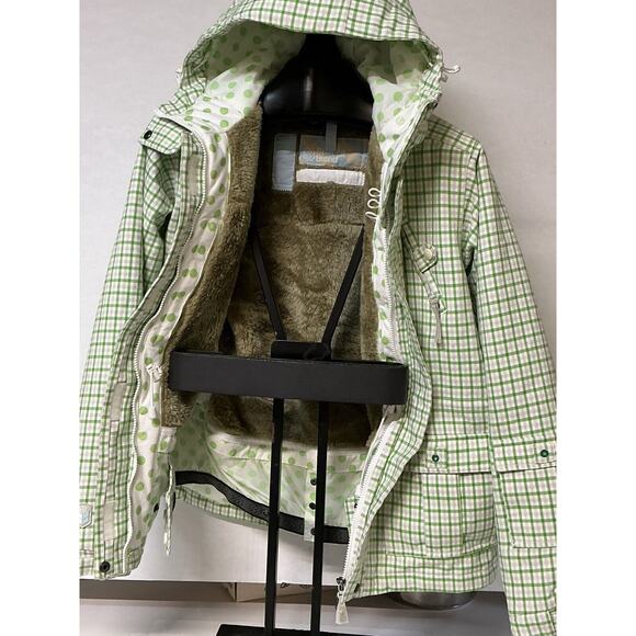 Special Blend Snowboard Jacket - Womens Small - Lined 15k Green Plaid - Picture 4 of 14